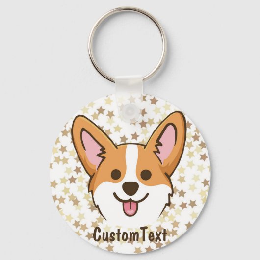 Personalisierte Pembroke Welsh Corgi Welppy Dog St Schlüsselanhänger (Vorderseite)