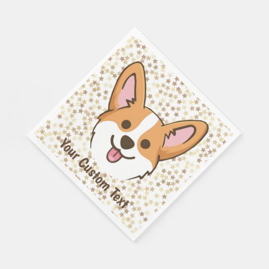 Personalisierte Pembroke Welsh Corgi Welppy Dog St Serviette (Ecke)