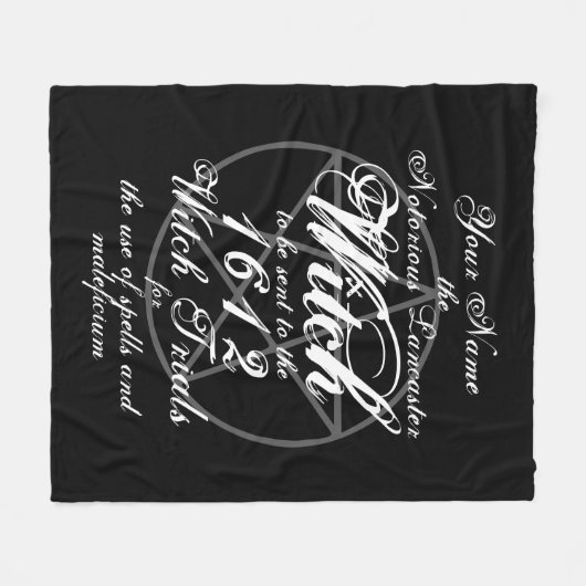 Personalisierte Pendelhexenversuche gotisch Fleecedecke (Vorderseite (Horizontal))