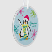 Personalisierte Penguin-Foto-Verzierung Ornament (Vorderseite)