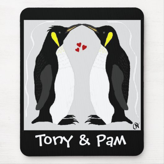 Personalisierte Penguin-Liebe Mousepad (Vorne)