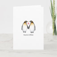 Personalisierte Penguin Valentines Liebe Card