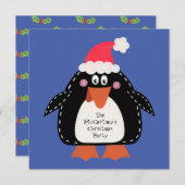 Personalisierte Penguin Weihnachten Party Einladun (Vorne/Hinten)