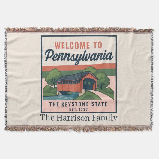 Personalisierte Pennsylvania-Wurfdecke Decke (Vorderseite)