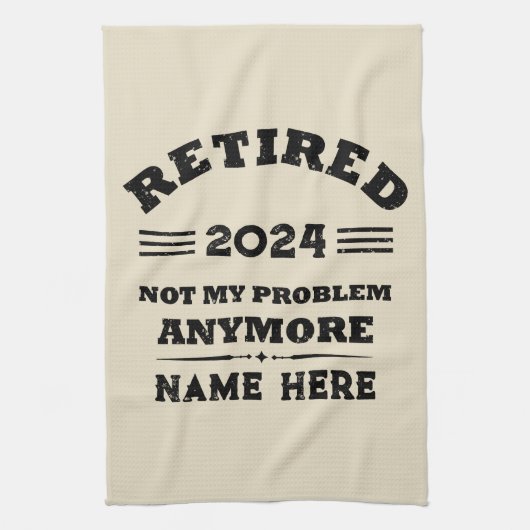 Personalisierte Pensionierung nicht mehr mein Prob Geschirrtuch (Vertikal)