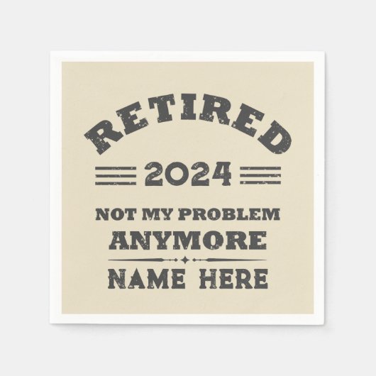 Personalisierte Pensionierung nicht mehr mein Prob Serviette (Vorderseite)