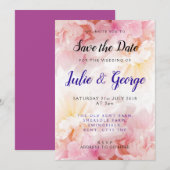 Personalisierte Peony Wedding speichern das Datum Einladung (Vorne/Hinten)