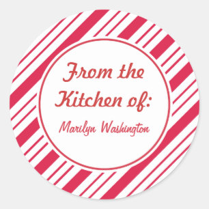 Personalisierte Peppermint Holiday-Geschenketikett Runder Aufkleber