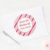 Personalisierte Peppermint Holiday-Geschenketikett Runder Aufkleber (Umschlag)