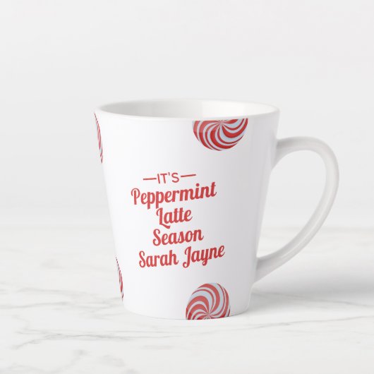 Personalisierte Peppermint Saison Urlaub Latte Tas Milchtasse (Rechts)