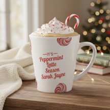 Personalisierte Peppermint Saison Urlaub Latte Tas