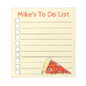 Personalisierte Pepperoni Pizza Slice zu tun Liste Notizblock (Vorderseite)