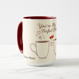 Personalisierte perfekte Mischung Herz-Paar Tasse