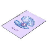 Personalisierte Perle des Ozeans (Lila) Notizblock (Linke Seite)