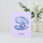 Personalisierte Perle des Ozeans (Lila) Postkarte (Stehend Vorderseite)