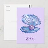 Personalisierte Perle des Ozeans (Lila) Postkarte (Vorne/Hinten)