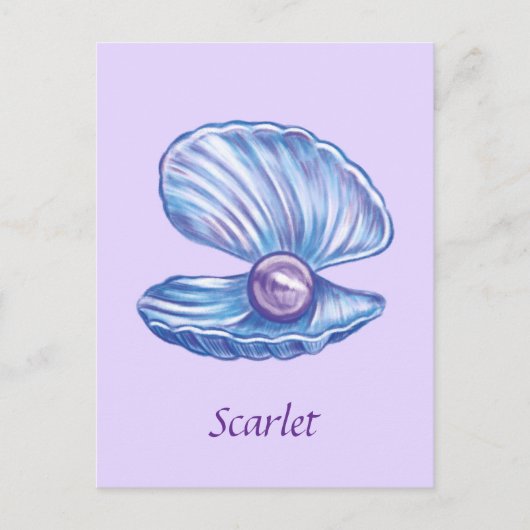 Personalisierte Perle des Ozeans (Lila) Postkarte (Vorderseite)