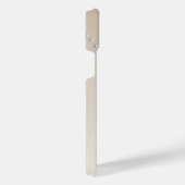 Personalisierte Perle und Diamanten auf Beige iPhone Hülle (Rechte Seite)