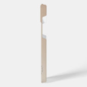 Personalisierte Perle und Diamanten auf Beige iPhone Hülle (Linke Seite)