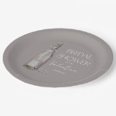 Personalisierte Perlen + Prosecco-Brautparty Pappteller (Schrägansicht)