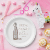 Personalisierte Perlen + Prosecco-Brautparty Pappteller (Party)