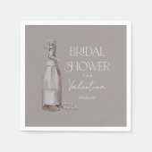 Personalisierte Perlen + Prosecco-Brautparty Serviette (Vorderseite)