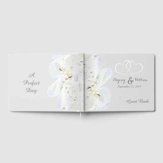 Personalisierte Perlen und Hochzeiten Gästebuch (Voll)