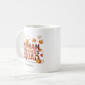 Personalisierte Personalaufteilung - Herbsttypogra Kaffeetasse (Vorderseite Links)