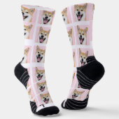 Personalisierte Pet-Foto-Socken Socken (Gewinkelt)