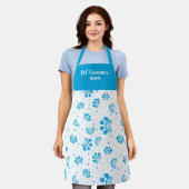 Personalisierte Pet Groomer Blue Paw Schürze (Getragen)