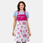 Personalisierte Pet Groomer Pink Paw Schürze (Getragen)