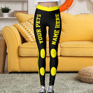 Personalisierte Pet-Mom-Stilvolle Gelb-Schwarz-Str Leggings