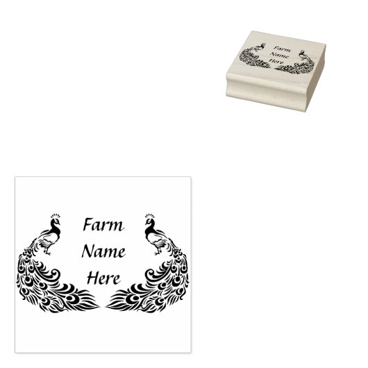 Personalisierte Pfauenfarm Gummistempel (Stempel)