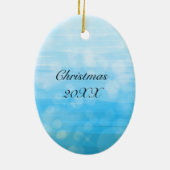 Personalisierte Pfauenfeathers Keramik Ornament (Hinten)