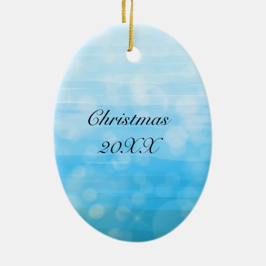 Personalisierte Pfauenfeathers Keramik Ornament (Hinten)