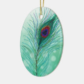 Personalisierte Pfauenfeathers Keramik Ornament (Links)