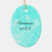 Personalisierte Pfauenfeathers Keramik Ornament (Hinten)