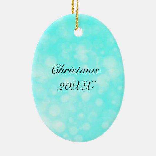 Personalisierte Pfauenfeathers Keramik Ornament (Hinten)