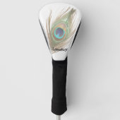 Personalisierte Pfauenfederhalter als Hintergrund Golf Headcover (Vorderseite)