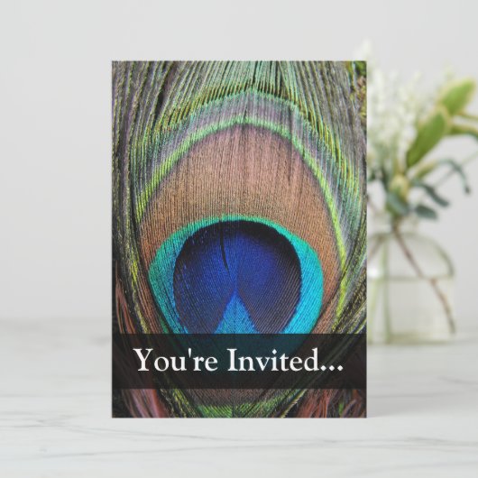 Personalisierte Pfauenfresser Einladung (Stehend Vorderseite)