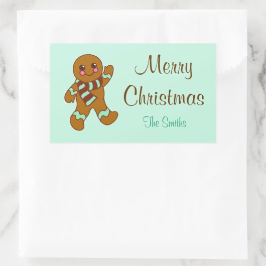 Personalisierte Pfefferkuchenkleber Rechteckiger Aufkleber (Tasche)