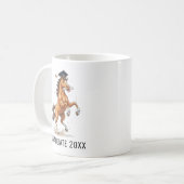 Personalisierte Pferde-Abschlussfeier Kaffeetasse (Vorderseite Links)