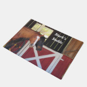 Personalisierte Pferde bei feststehendem Pferd Fußmatte (Schrägansicht)