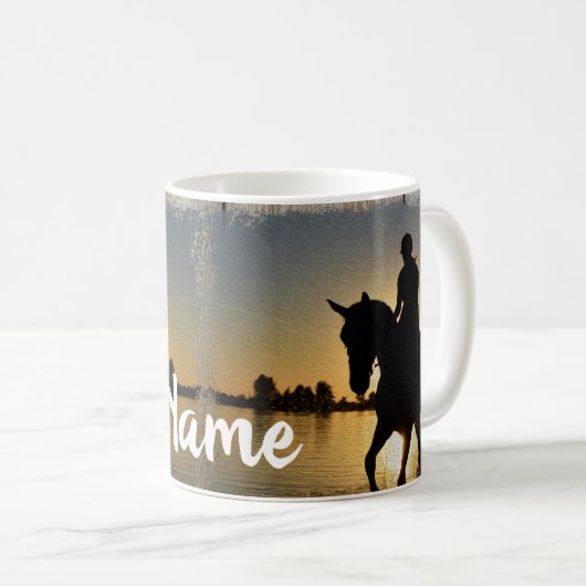 Personalisierte Pferde Ranch Rodeo Design Kaffeema Kaffeetasse (VorderseiteRechts)