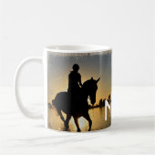 Personalisierte Pferde Ranch Rodeo Design Kaffeema Kaffeetasse (Links)