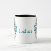 Personalisierte Pferde-Tasse mit schwarzer Hand Tasse (Zentrum)