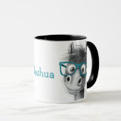 Personalisierte Pferde-Tasse mit schwarzer Hand Tasse (VorderseiteRechts)