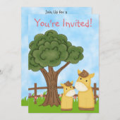 Personalisierte Pferdekinderdusche - Einladung von (Vorne/Hinten)