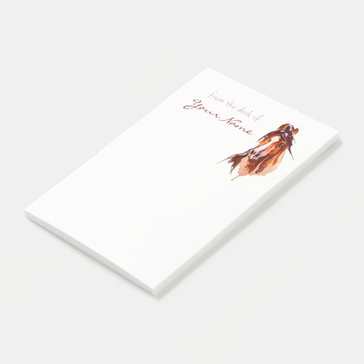 Personalisierte Pferdekunst Post-it Klebezettel (angewinkelt)