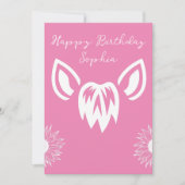 Personalisierte Pferdeohren Sonnenblumen Minimalis Einladung (Vorderseite)